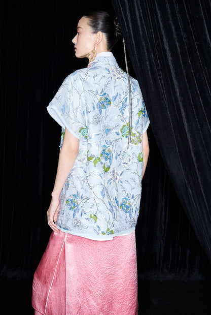 M essential Ma Kay designer Jiyi embroidery silk hand-dyed embroidery top - FEGI.