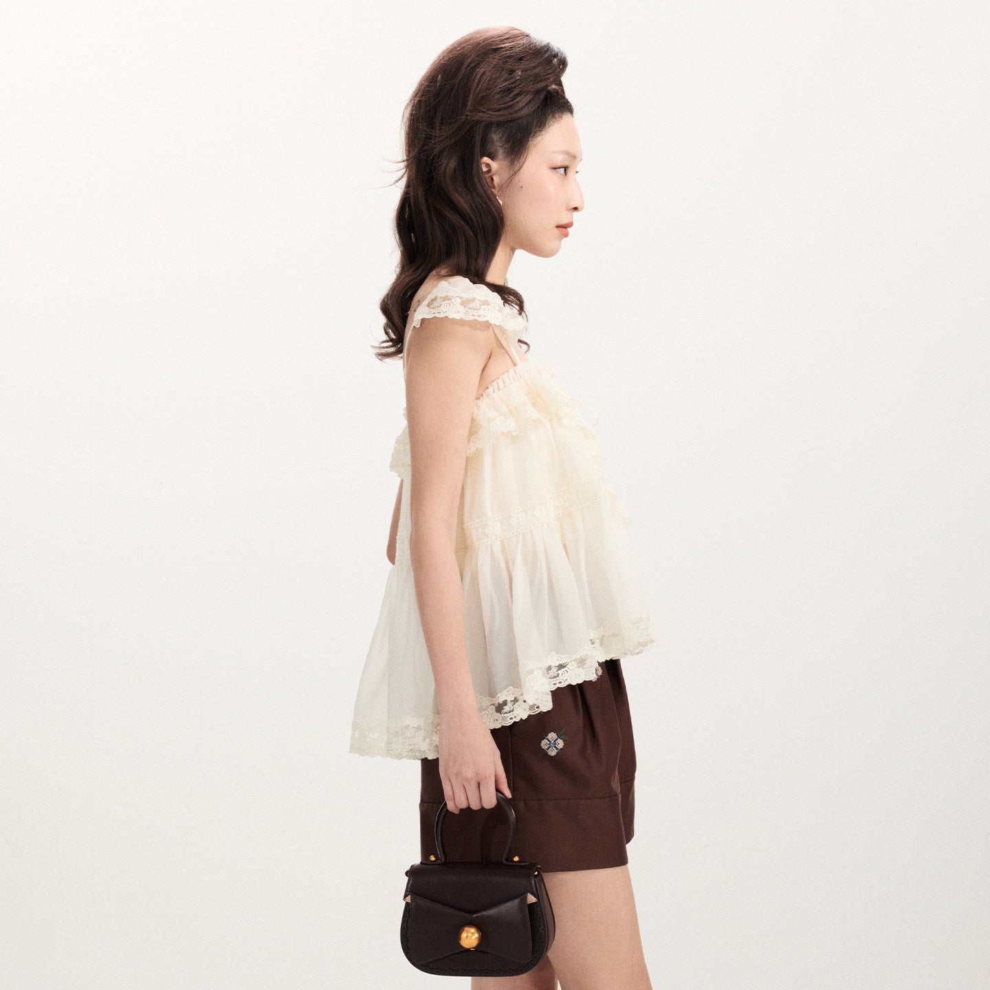 FAME Rococo Embroidered Trim Vest Suspension Top Women's Outerwear - SHANE