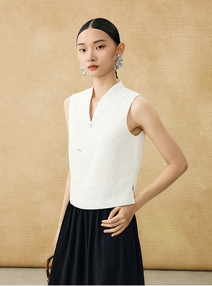HECO Chinese Style Shoulder Sleeveless Top - GRACE.