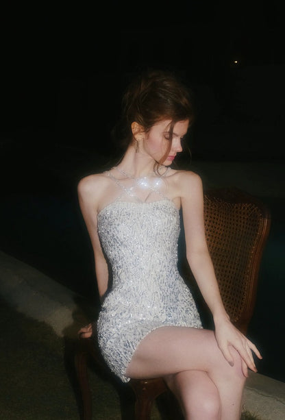 Wardrobes By Chen Elegant White Long Sleeve Medium Fur Coat-Nelo