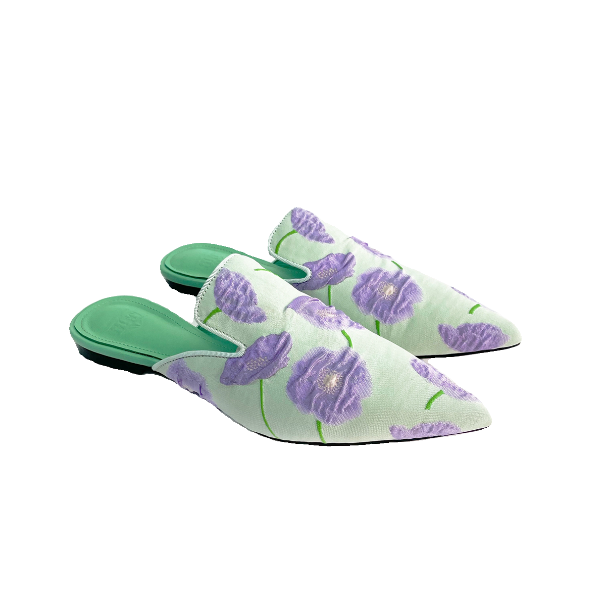 B-FEI French flowers elegant flat mules-THEW.