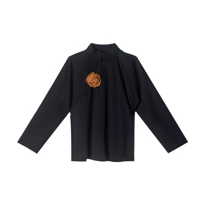 TUYUE Black stand-up collar cropped top - LENA.