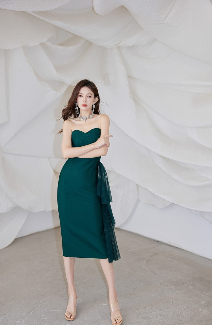 DOLLY Elegant Sleeveless Off Shoulder Backless Knitted Dinner Dress-URIEL