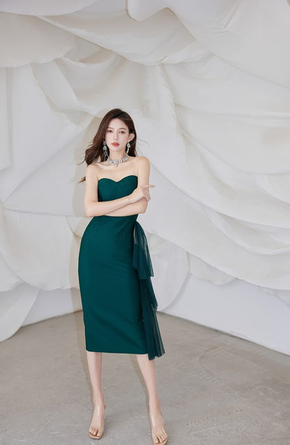 DOLLY Elegant Sleeveless Off Shoulder Backless Knitted Dinner Dress-URIEL