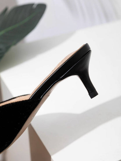 B-FEI black square toe kitten heeled Chinese shoes-OILU.