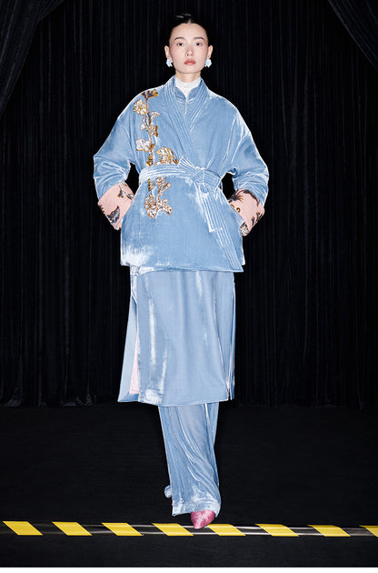 M essential Mackay designer cut-and-appliqué folded puffer jacket - rain.