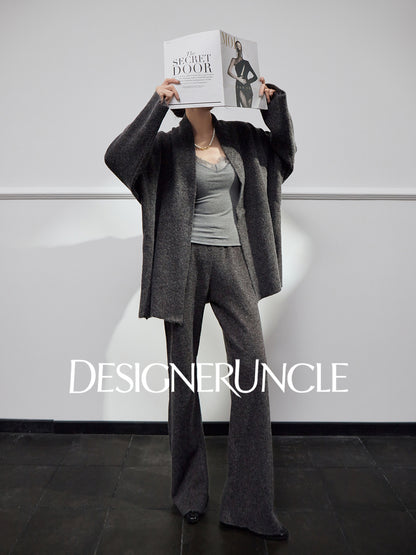 DGU "Ink Luxury" women's knitted suit autumn new high-end loose slimming set - Charlotte.