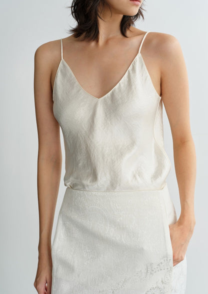 COMME MOI Lv Yan designer summer full acetate texture fashion V-neck suspenders - RICK.