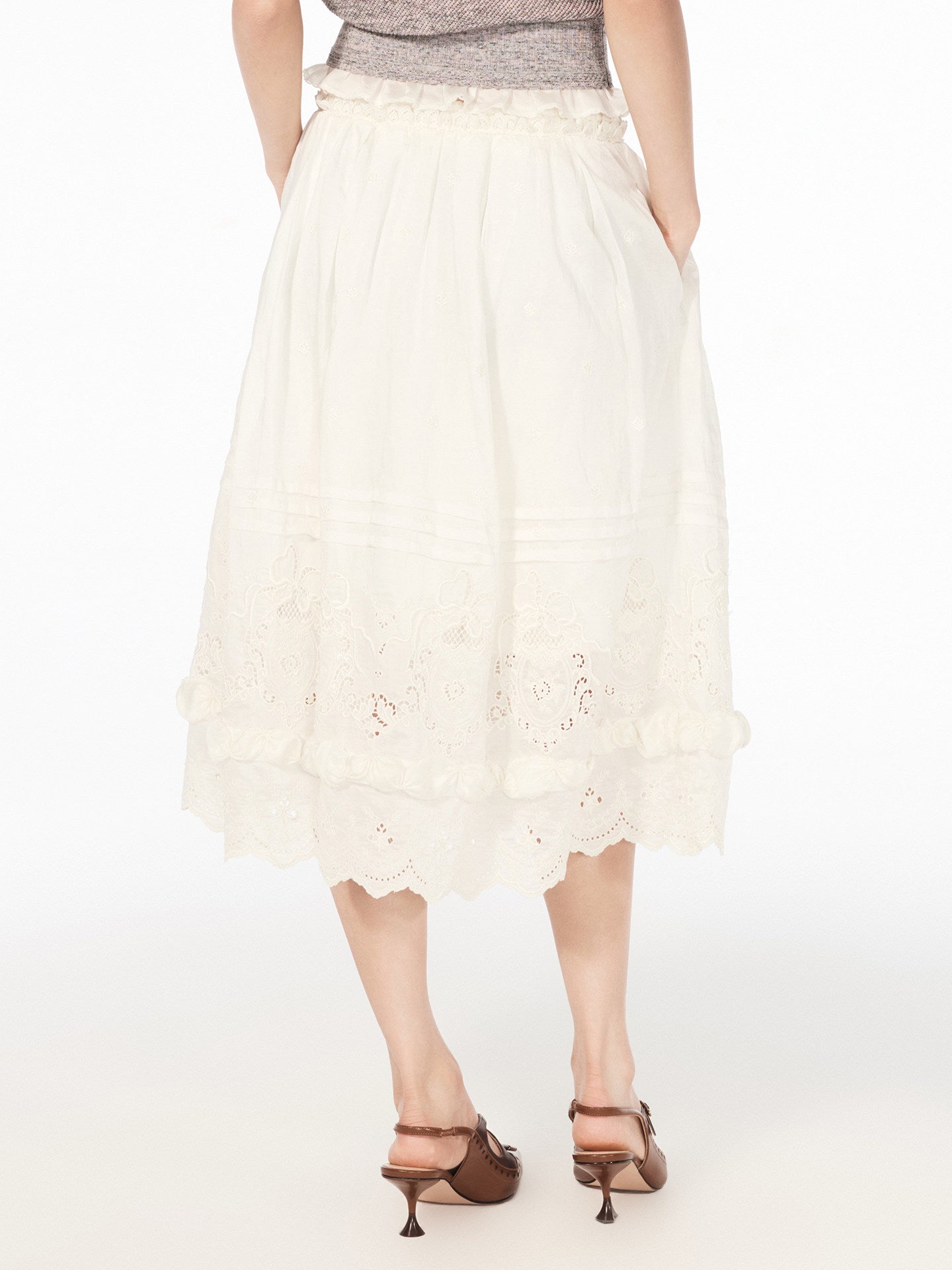FAME retro rococo embroidered beaded skirt- CALEB