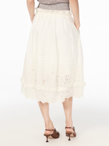 FAME retro rococo embroidered beaded skirt- CALEB