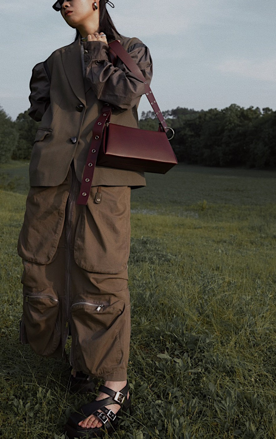 IUBALLET vintage pouch triangle belt buckle Bag - HEALTH.