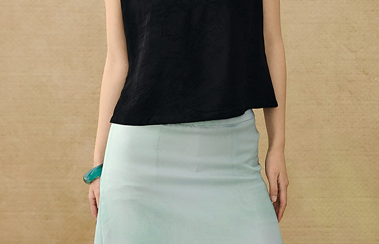 HECO Chinese Diagonal Jacquard Round Neck Vest - HOVER.