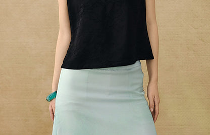 HECO Chinese Diagonal Jacquard Round Neck Vest - HOVER.