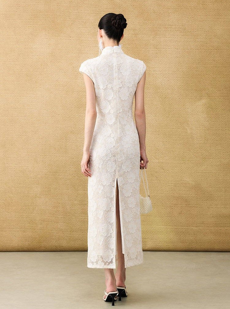 HECO new Chinese temperament flower embroidery cheongsam skirt - TAST.