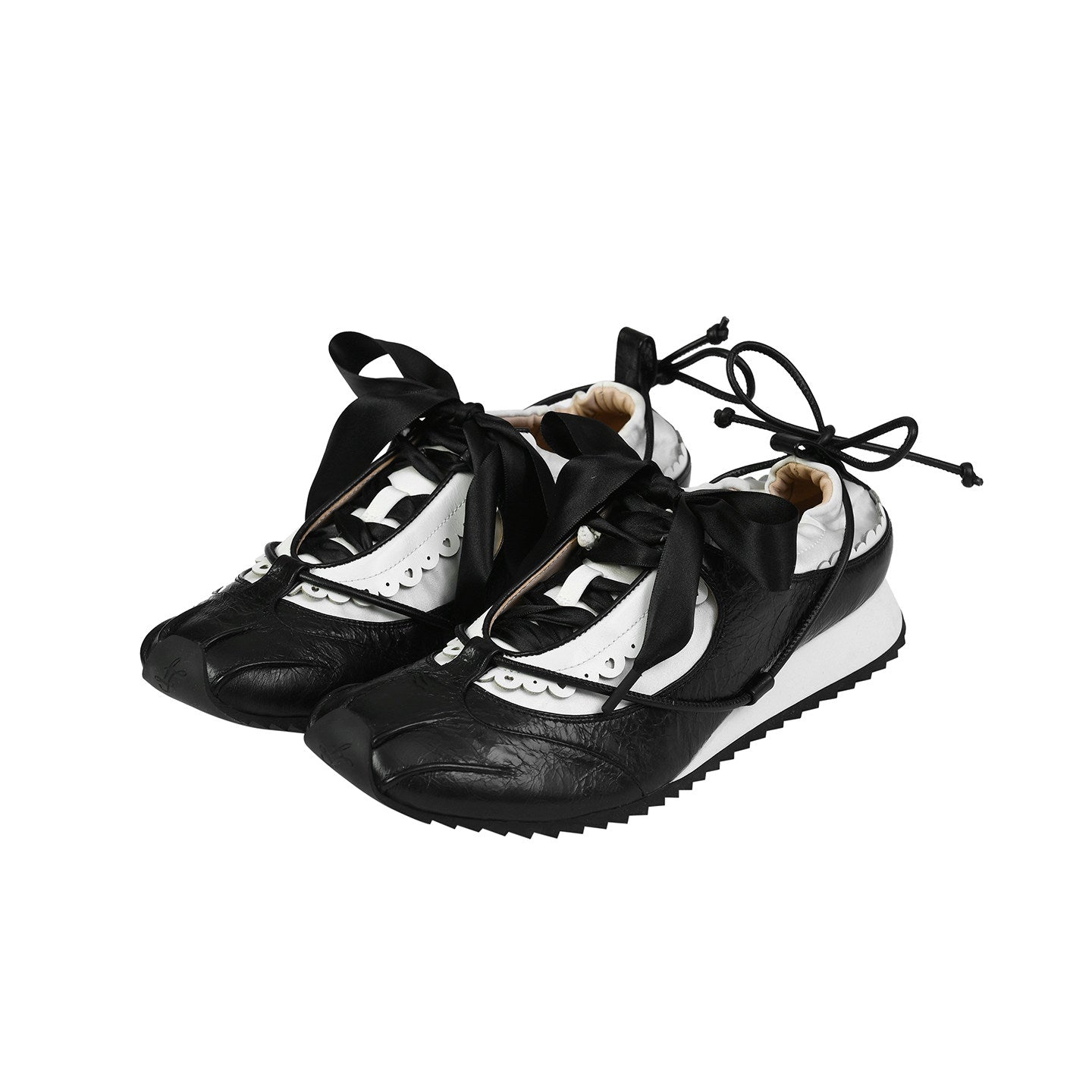FAME Contrast Bow Lace-On Sneaker Women's Shoes Rococo - DAVID
