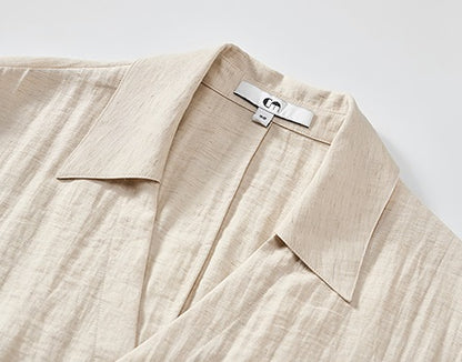 COMME MOI women's V-neck lace-up pinch pleated midi dress - JOSEPH.