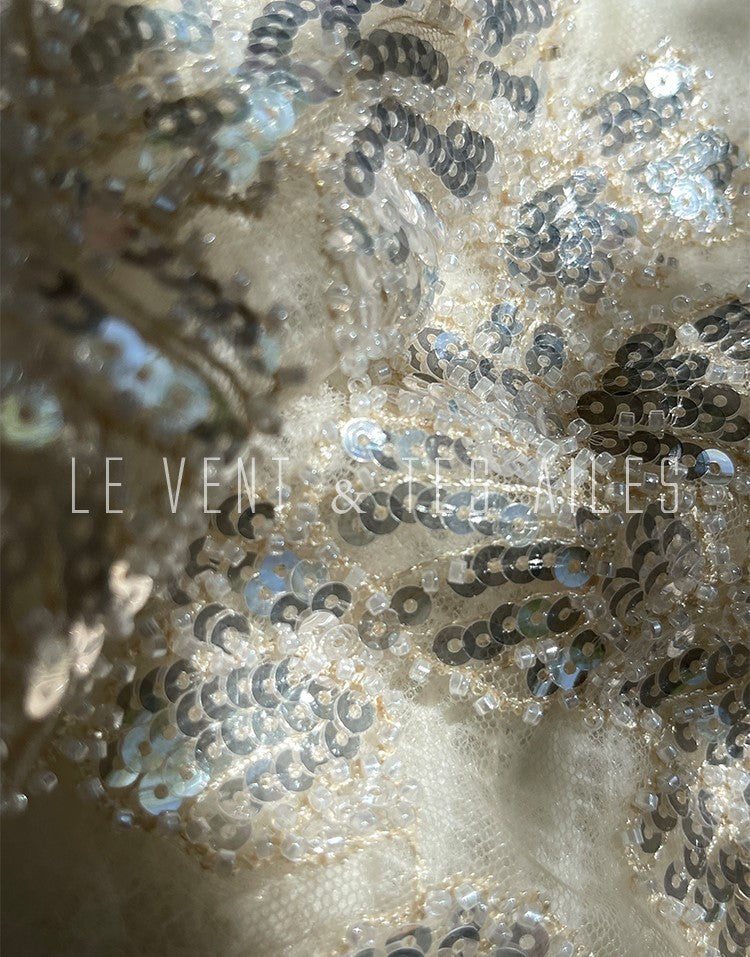 LE VENT&TES AILES high-luxury furry sequin-embroidered alpaca spring sweater-LILY