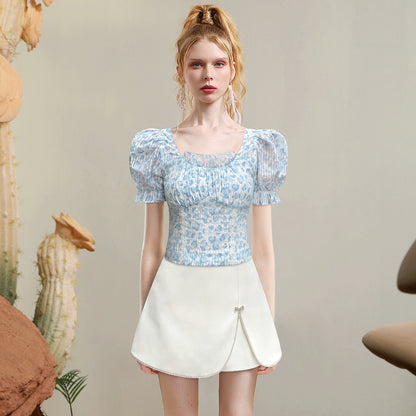 CHECOCRE Stubble guest French temperament court style design top -UNICORN.
