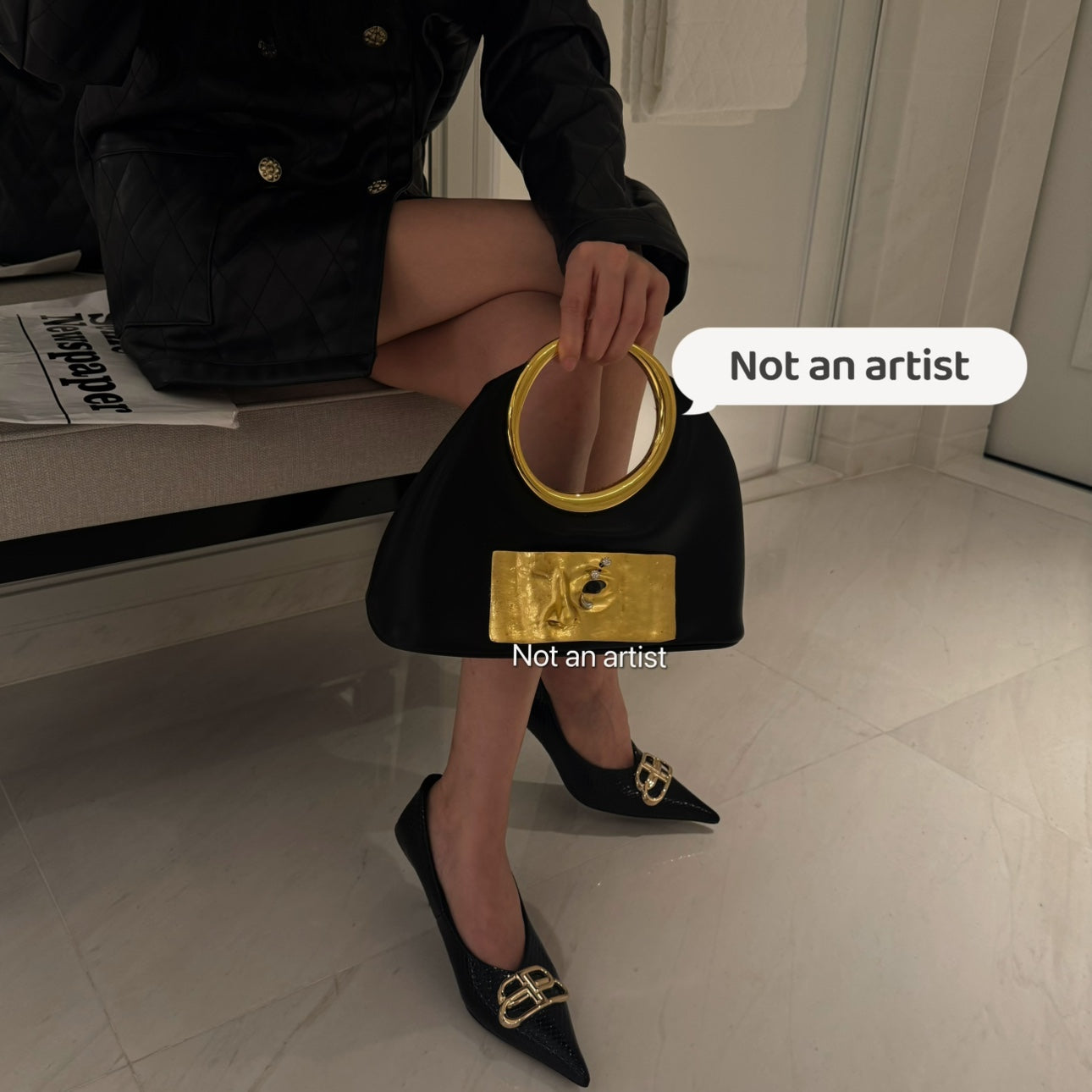 NOT AN ARTIST new French niche high-end metal face bag - CONNECT.