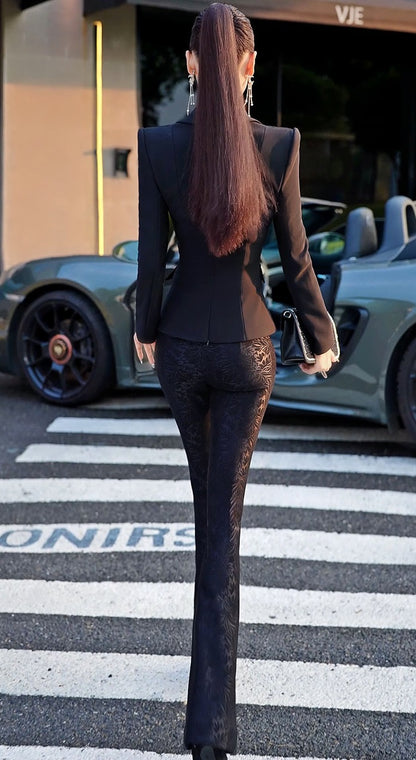 VJE  flared pants and top two-piece set suit-HWA.