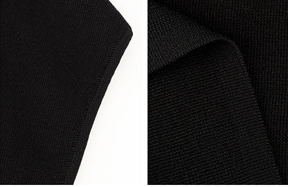 HECO Chinese temperament asymmetrical floating collar sleeveless base knit sweater - QUER.