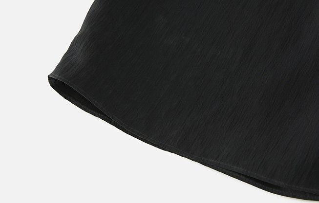 ZHUCHONGYUN new black satin elegant pleated dress--KENZO.