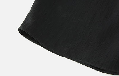 ZHUCHONGYUN new black satin elegant pleated dress--KENZO.