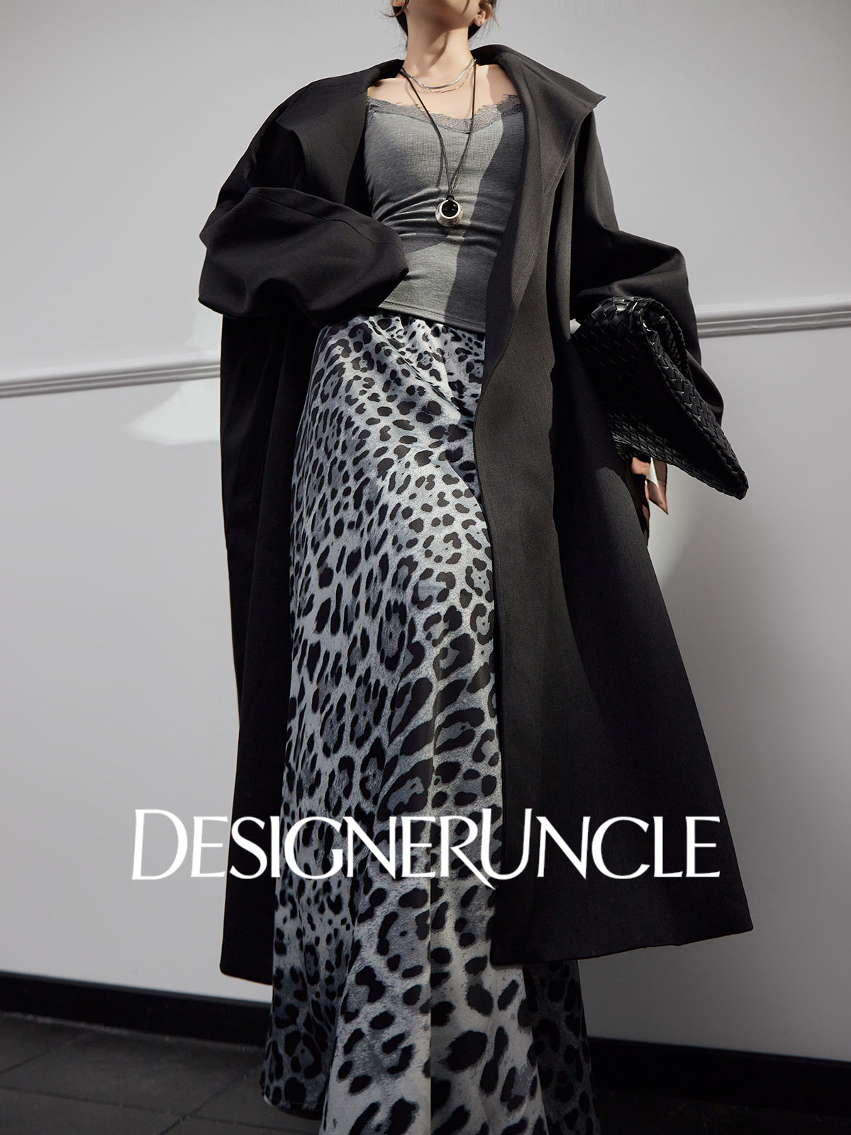 DGU|Matte Gray Trench Coat Satin Fashion High-end Loose Slimming Mid-Length Jacket - Antonia.