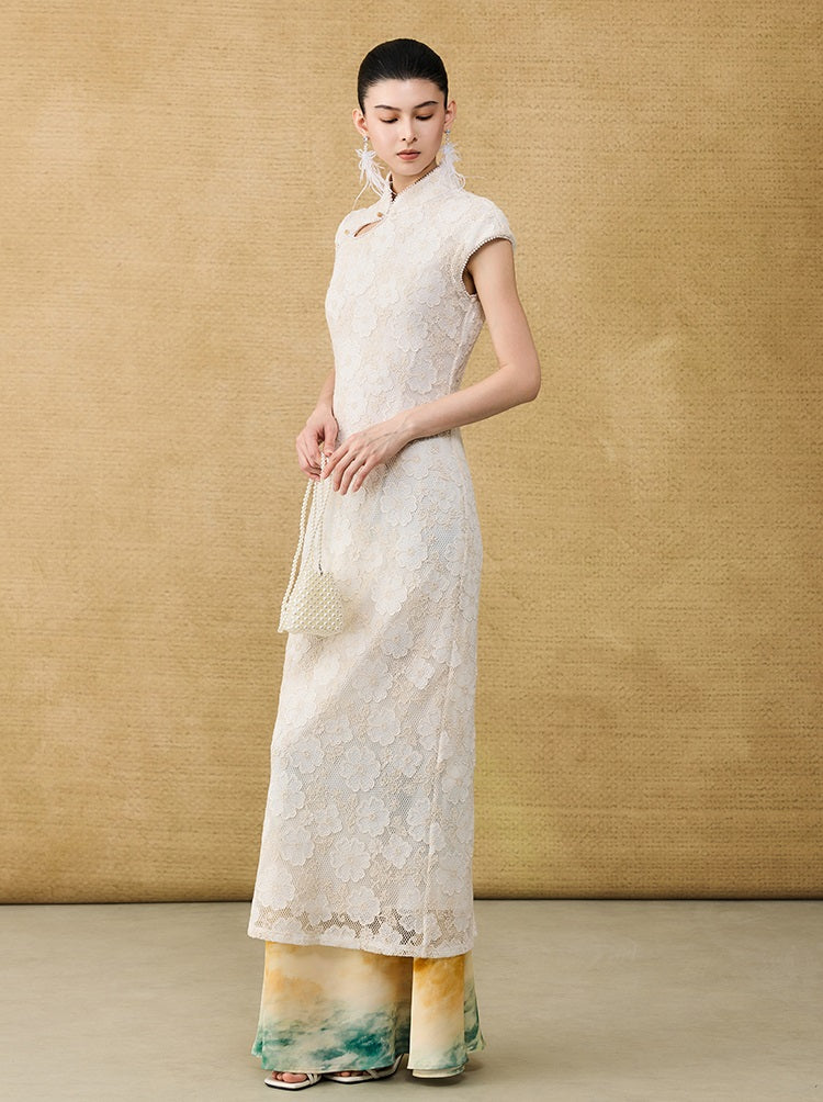 HECO new Chinese temperament flower embroidery cheongsam skirt - TAST.