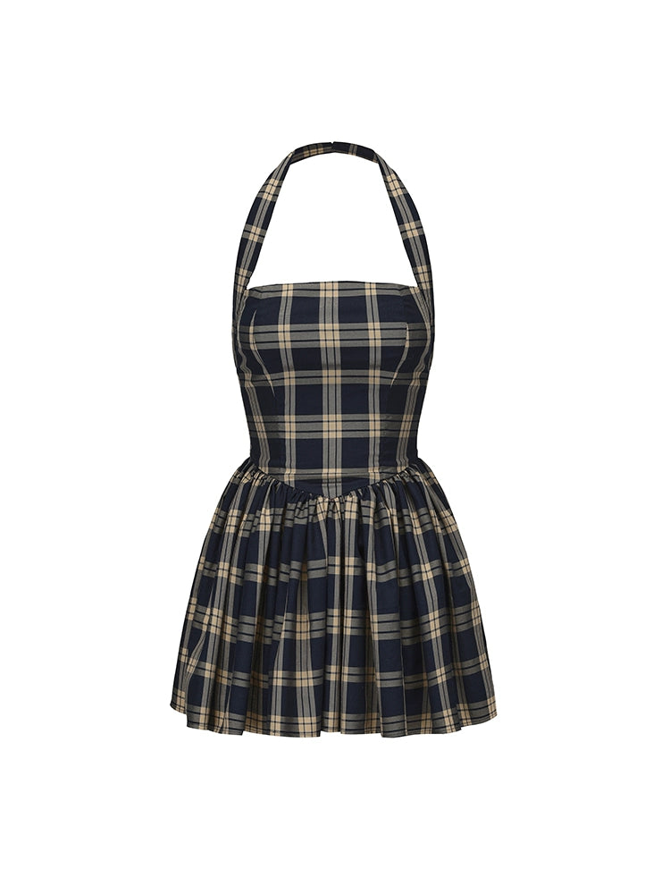 Le palais vintager hot girl style halterneck waist puffy skirt dress-JUNKO.