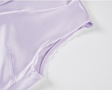 COMME MOI  purple V-neck lace double-sided satin vest top - SOFIA.