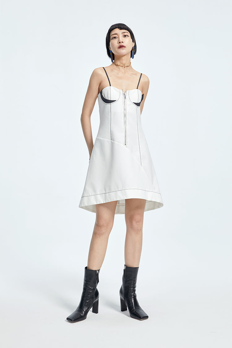 TINY IN bra embellished slip cinched waist slim small sexy dress - CIA