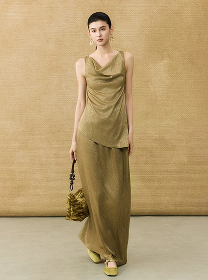 HECO Chinese back cross pearlescent vest top suspenders - COLAR.