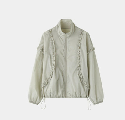 SUSHE Trim Drawstring Jacket-CARA