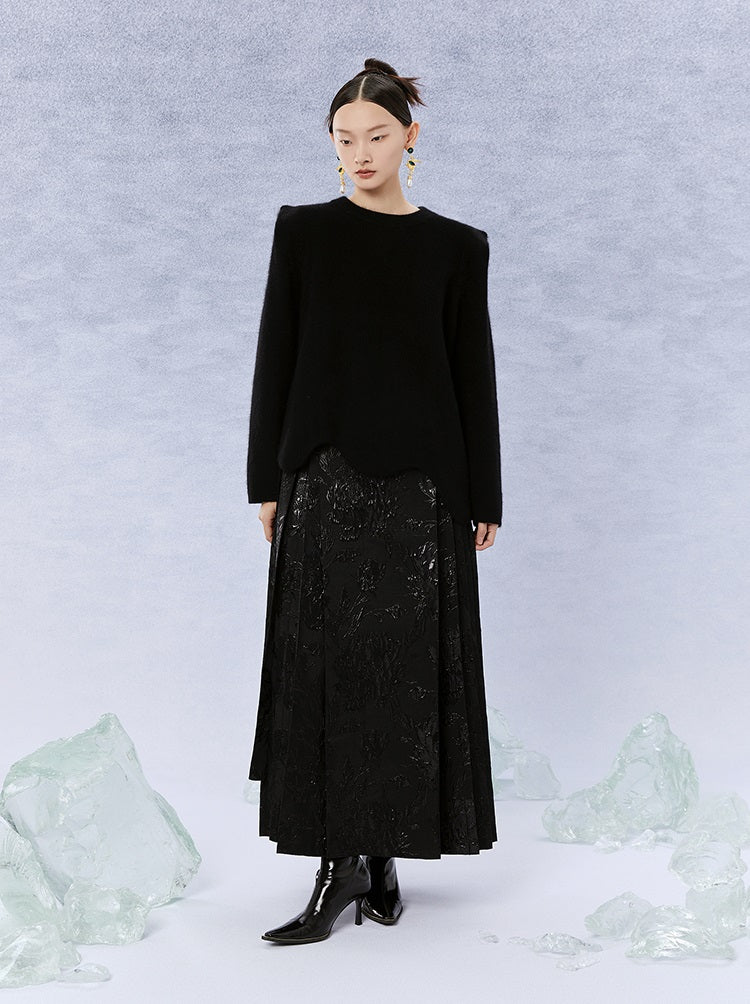 HECO Winter Warm Raccoon Fleece Wool Knitwear Sweater Women - side.