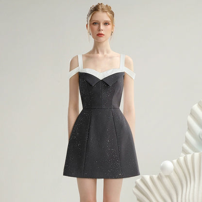 CHECOCRE Elegant Waist Slim Short Black Dress - TRACK