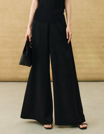 HECO Chinese high-end acetate jacquard drape slimming trousers - QUEEN.