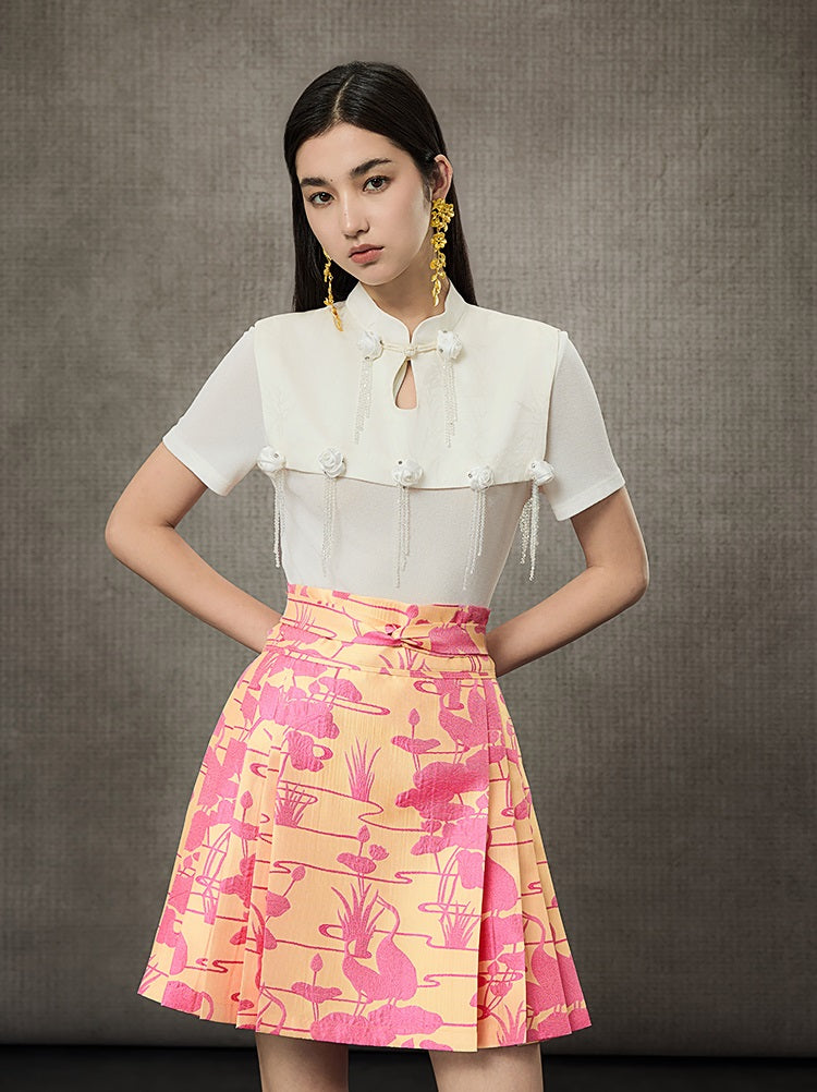 HECO Rose Crystal Tassel Shawl Women's Top - SURROUND.