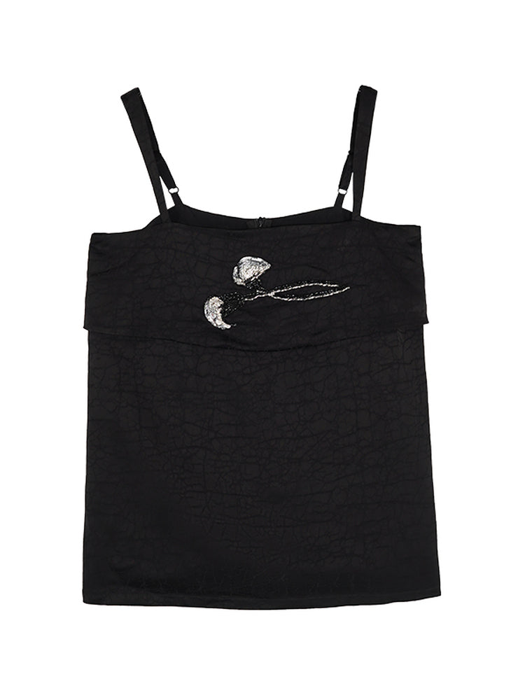HECO Chinese style calla lily bead embroidered camisole  top - BENE.