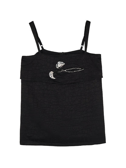 HECO Chinese style calla lily bead embroidered camisole  top - BENE.