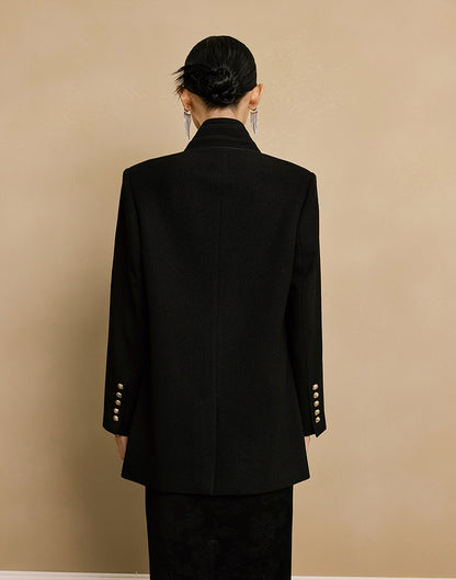 HECO Acetate Woven Embroidery V-Neck Blazer Women's Spring- LET.