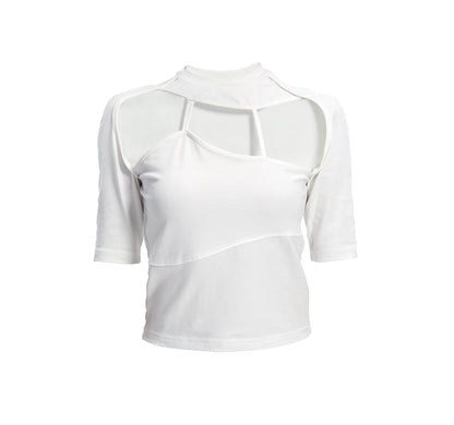 TINY IN irregular cut-out slim short sleeve women's top -SIXY