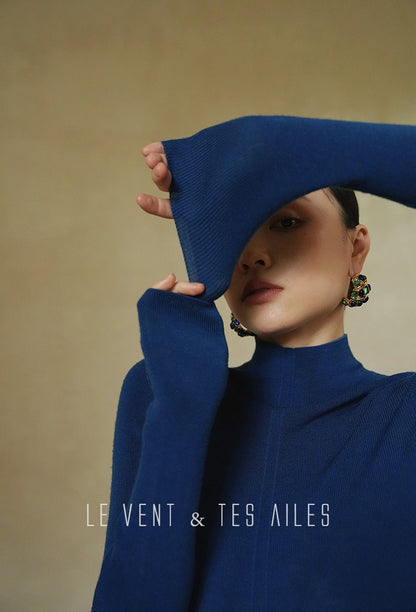 LE VENT&TES AILES seamless Yangtze yarn wool high-neck knit turtle neck-FEY