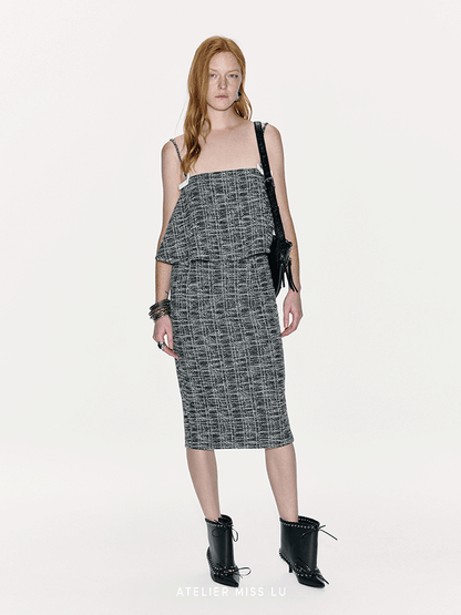 ATELIER MISS LU  Ribbon Silhouette A-line Camisole Top - skims