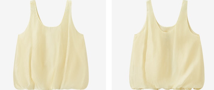 COMME MOI  summer women's gentle and elegant bubble vest shirt - NATE.