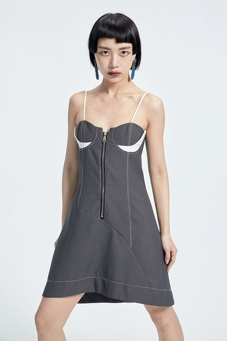 TINY IN bra embellished slip cinched waist slim small sexy dress - CIA