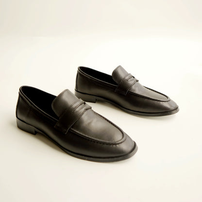 B-FEI classic black leather round-toe shoes-TENNY.