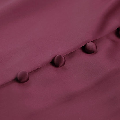 DOLLY Elegant V-Neck Long Lantern Sleeve Long Button Church Dress-NANA