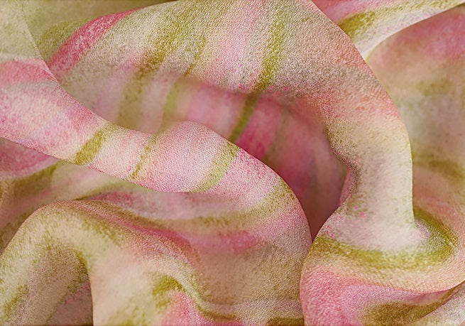 HECO Chinese Style Silk Chiffon Slip Summer Water Ripple Print Long Skirt - PEKKER.