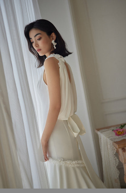 GOUDIN wedding fishtail light luxury evening dress-PIPER.